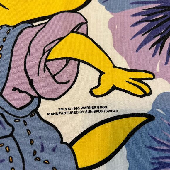 Vintage 90s Tweety Bird All Over Print T Shirt Size XL Looney Tunes Cartoon - Picture 4 of 7